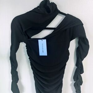 ✯ Mugler x H&M Gathered One Shoulder Mini Dress ✯